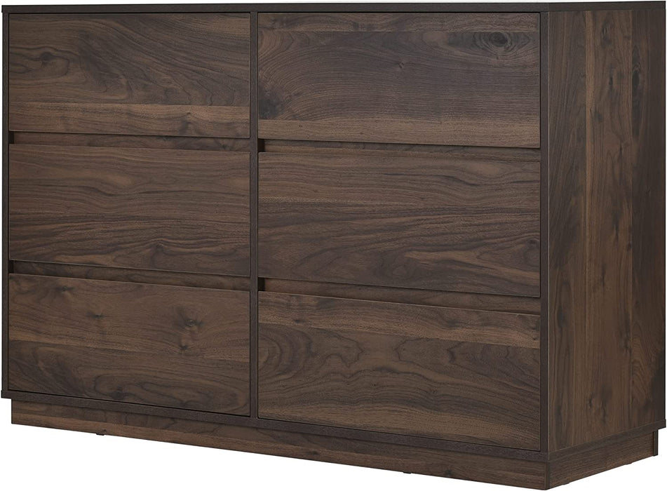 Mid-Century 6-Drawer Dresser, Dark Brown