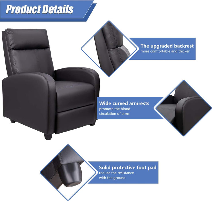 Modern PU Leather Recliners Chair Home Theater