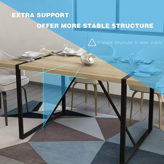 Industrial Style Rectangular Kitchen Table, 63″