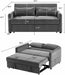 Adjustable Velvet Sofa Bed with Pillows and Pocket