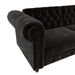 Black Velvet Chesterfield Coil Sofa Futon