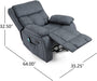 Lindale Massage Recliner, Wood, Charcoal + Black