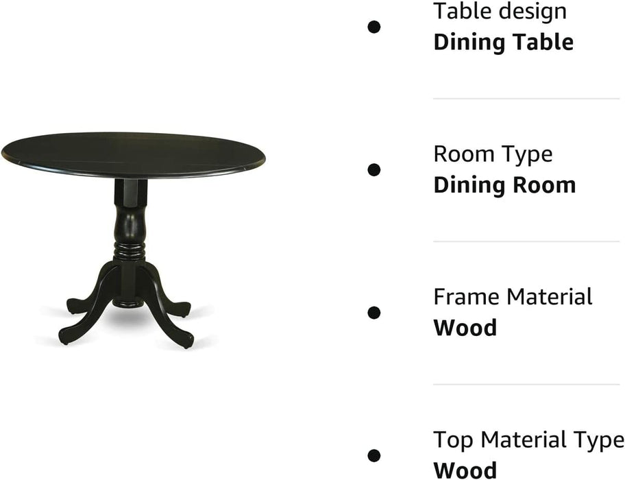 East West Furniture Modern DLT-BLK-TP Kitchen Table