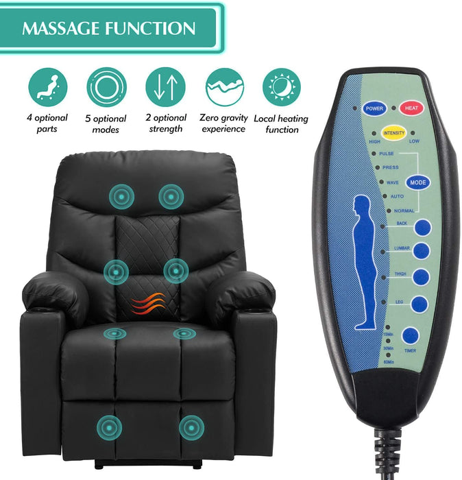 Power Lift Recliner Chair with Massage and Heat (Electric)