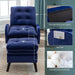 Accent Recliner Chair with Ottoman, Blue