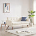 Cream Beige Button Tufted Loveseat Sofa