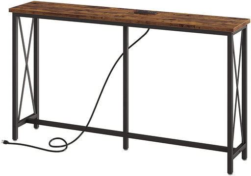 Extra Long Gray Console Table with Outlets