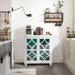FEER Kitchen Storage Cabinet Buffet Sideboard with Glass Doors and Adjustable Shelves