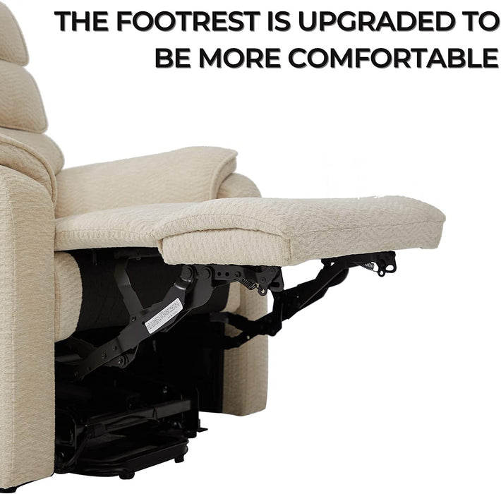 Beige Chenille Electric Power Lift Recliner