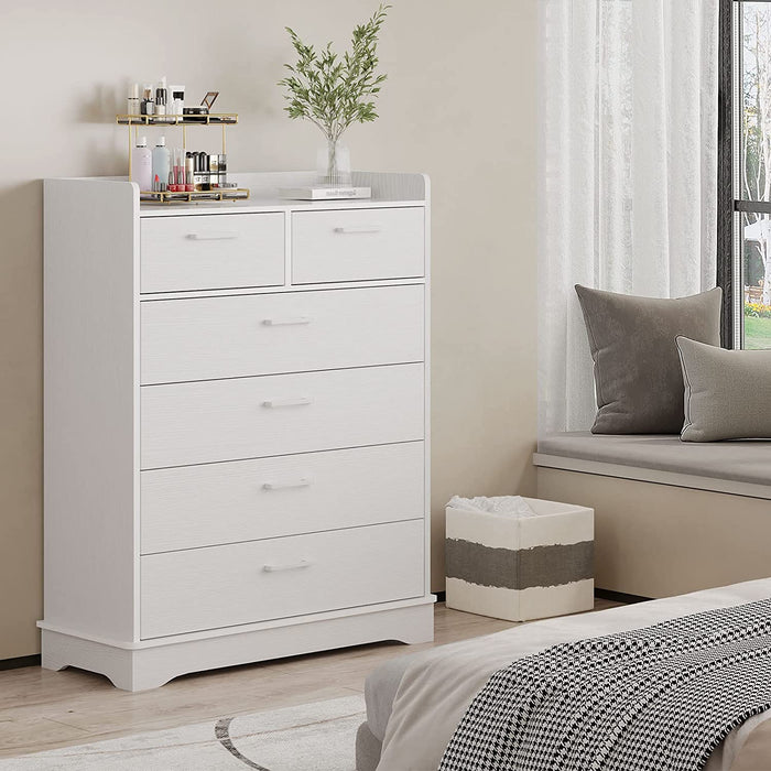 Vertical 6Drawer Wooden Dresser for ClutterFree Storage