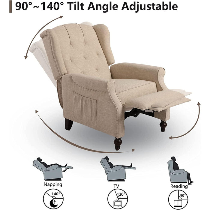 Wingback Recliner Chair with Massage and Heat