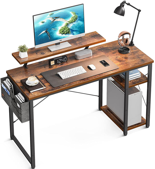 Vintage Computer Desk with Monitor Stand and Storage