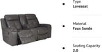 Jesolo Modern Double Reclining Loveseat with Console
