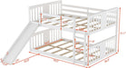 Full over Full Wooden Bunk Bed with Slide