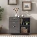 Grey 3-Drawer File Cabinet with Lock