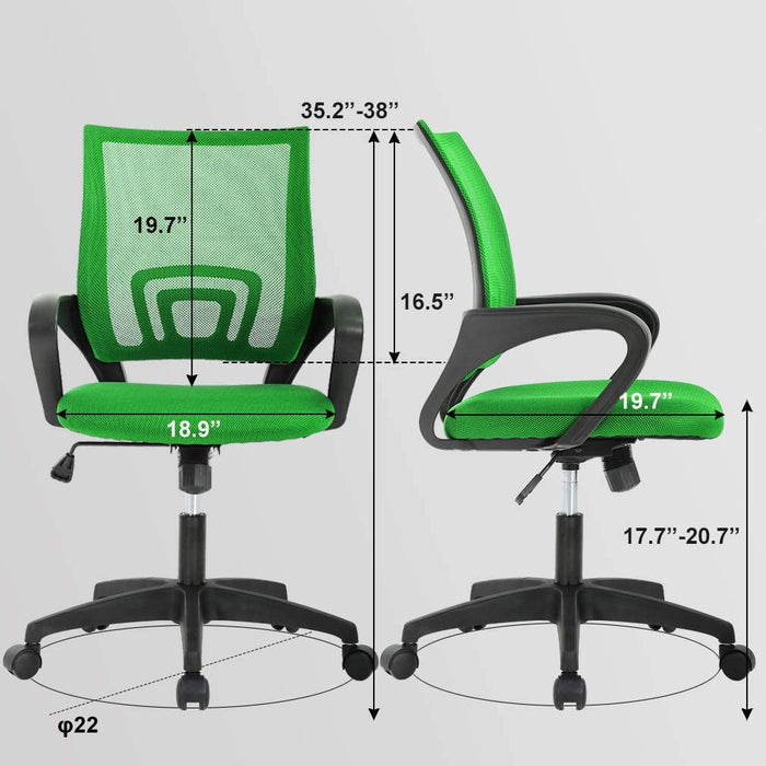 Ergonomic Green Office Chair with Lumbar Support