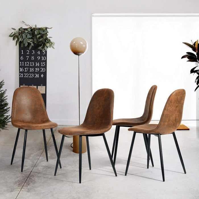 Rustic Brown Metal Dining Chairs