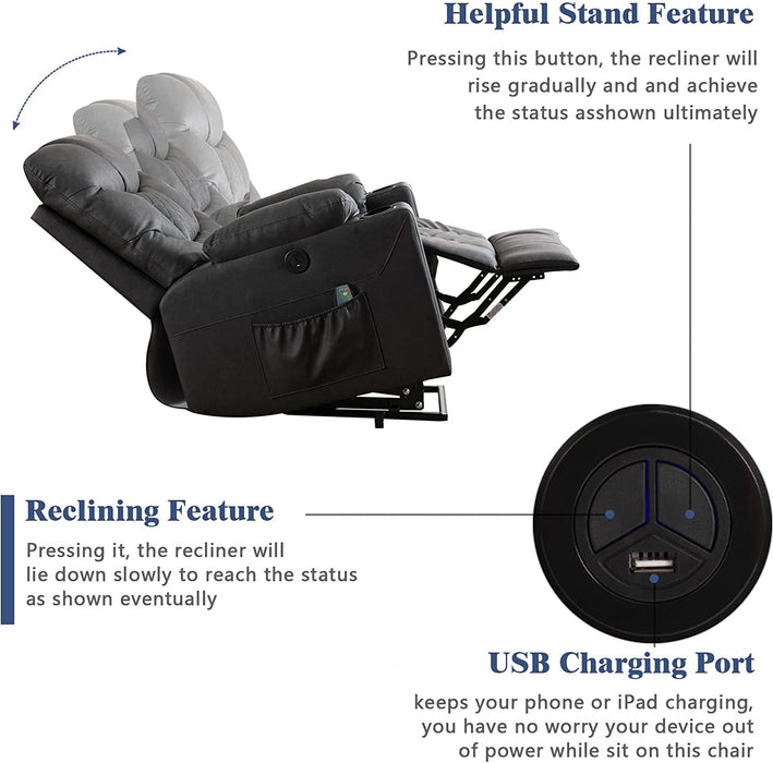 Power Lift Recliner Chair for Elderly, Leather