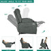 Dark Grey Power Lift Recliner Chair with Massage and Heat