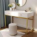 White and Gold Makeup Vanity Console Table