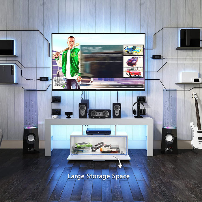 LED TV Stand with Storage and Lights