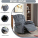 Massage Rocker Recliner with Heat, Fabric, 2 Cup Holders, Pocket