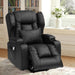 Black Soft Fabric Power Lift Recliner with Massage & Heat