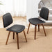 Retro Black Faux Leather Dining Chairs Set of 2