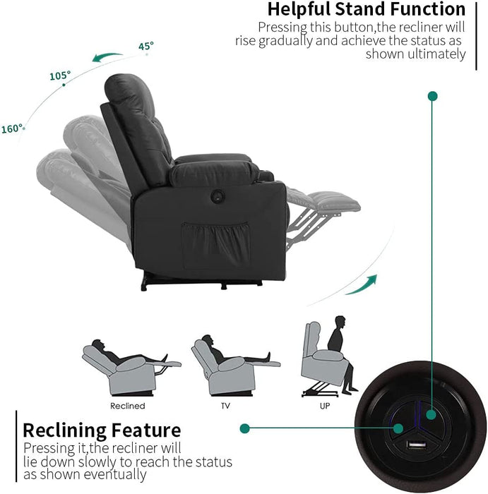 Power Lift Recliner Chair with Massage and Heat (Electric)