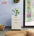 White Mobile File Cabinet with Locking Wheels