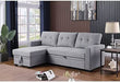 Gray Reversible Sleeper Sofa with Storage Chaise