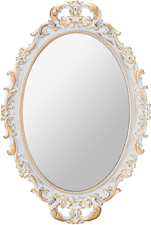 Vintage Oval Golden Gray Hanging Mirror