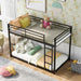Black Twin Metal Bunk Bed with Guard Rails and Ladder