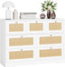 Rattan 7-Drawer Dresser in White