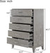 Grey Grain Wooden Storage Cabinet with 6 Drawers