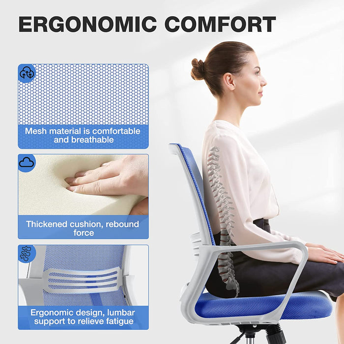 Ergonomic Blue Office Chair with Lumbar Support