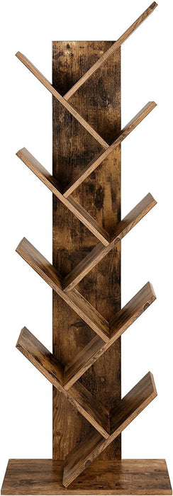 Rustic Brown Tree Bookshelf for Home Office