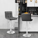 Grey Square Back Modern Counter Height Bar Stools (Set/2)