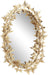 Metal Butterfly Oval 3D Wall Mirror, 19" X 5" X 33", Gold