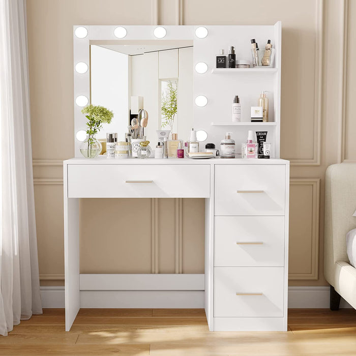 Makeup Vanity Table with Lighted Mirror