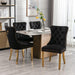 Velvet Dining Chairs with Gold Metal Legs, Black