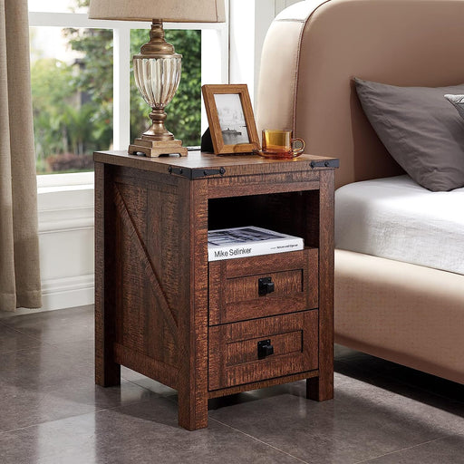 Nightstand with Charging, Reclaimed