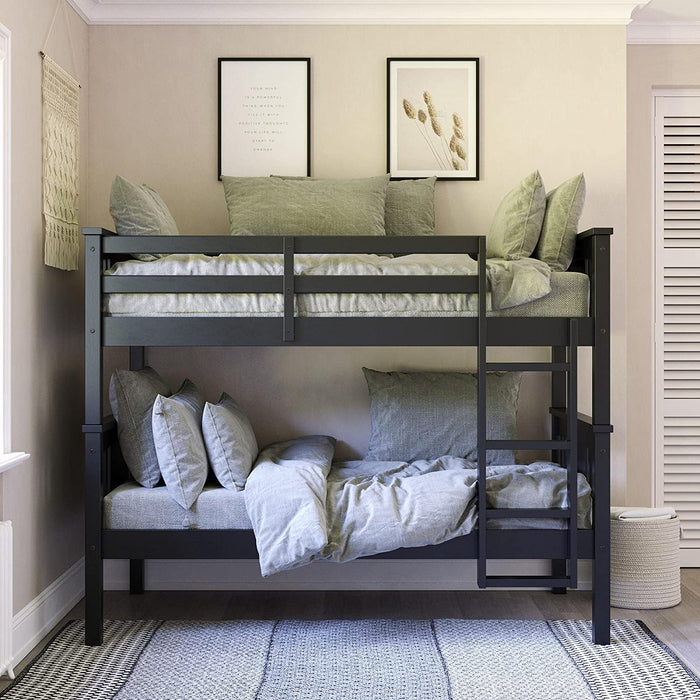 Metal Twin Bunk Beds Frame with Stairs