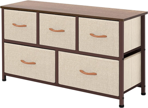 Black/Rustic Brown 4 Drawer Fabric Chest of Drawers