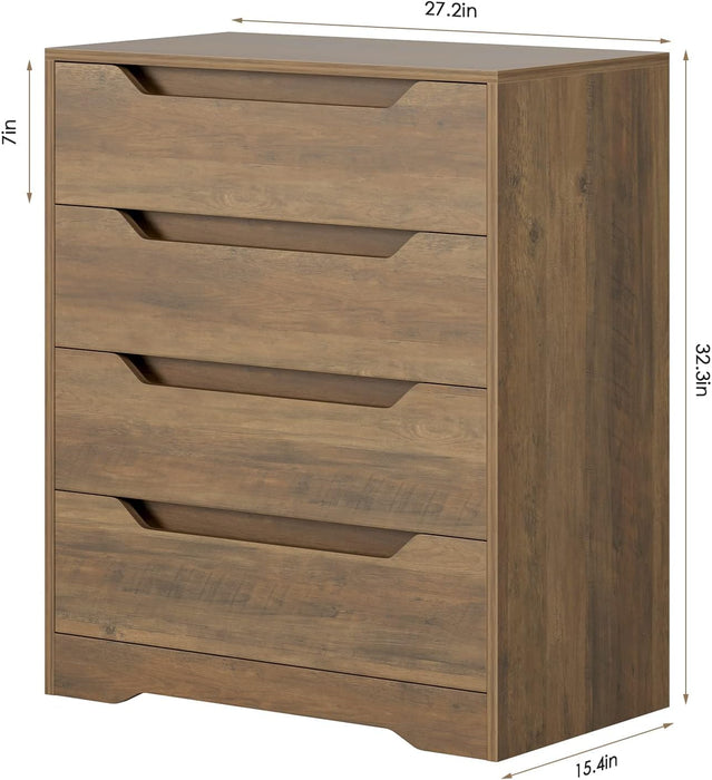 Rustic Brown 4-Drawer Storage Cabinet