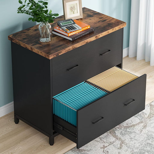 Wooden File Cabinet with Printer Stand