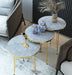 Set of 3 Marble Gold Legs End Table