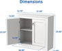 White Storage Cabinet Set with Doors and Shelf