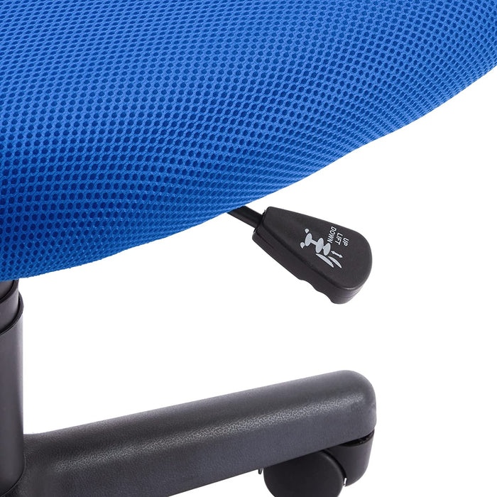 Blue Swivel Office Chair with Low-Back Design