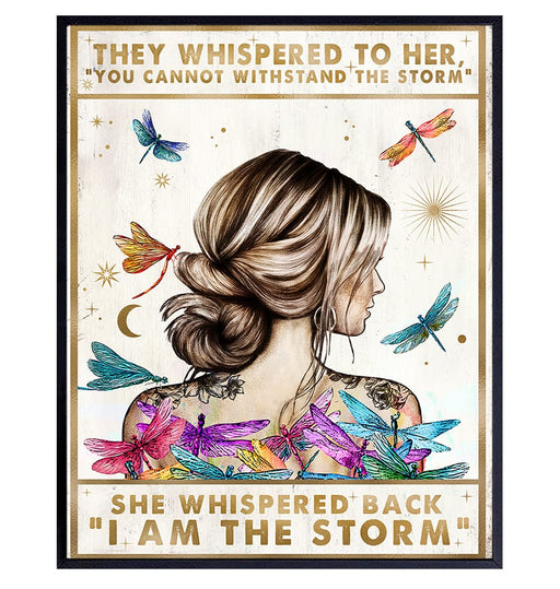 Encouraging Storm Whisper Wall Art for Women